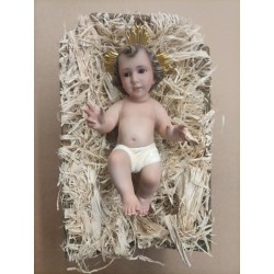 Gesù Bambino in gesso con occhi di vetro cm.20