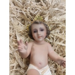 Gesù Bambino in gesso con occhi di vetro cm.15
