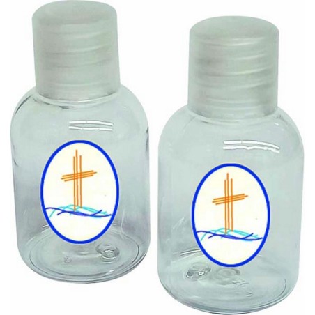 100 bottigliette plastica 35 ml. con adesivo da attaccare