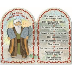 Dittico "10 Comandamenti" con decori a rilievo e oro a caldo