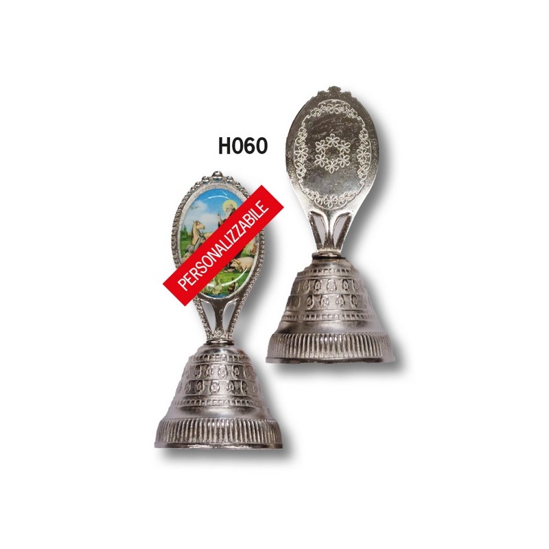 84 Campanelli in metallo argentato cm. 8,5 personalizzati