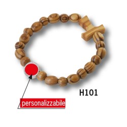 180 Braccialetto grani imitazione ulivo mm. 7 personalizzati