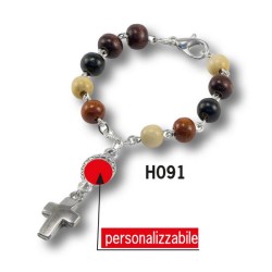 180 Decine grani in legno mm. 6 con clip personalizzati