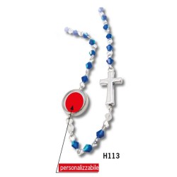 180 Rosario grani in mezzo cristallo mm. 3 legatura metallo personalizzati