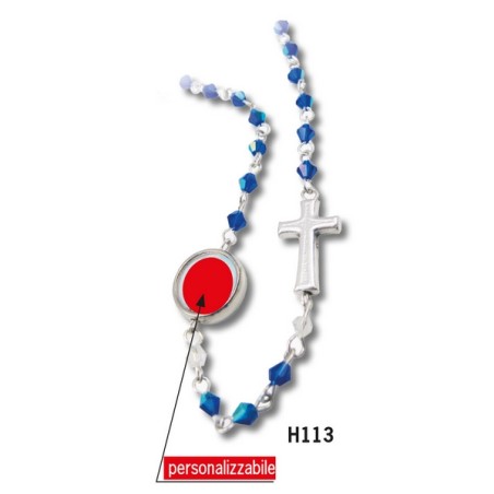 180 Rosario grani in mezzo cristallo mm. 3 legatura metallo personalizzati