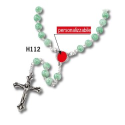 180 Rosario grani in vetro mm. 6 legatura metallo personalizzati