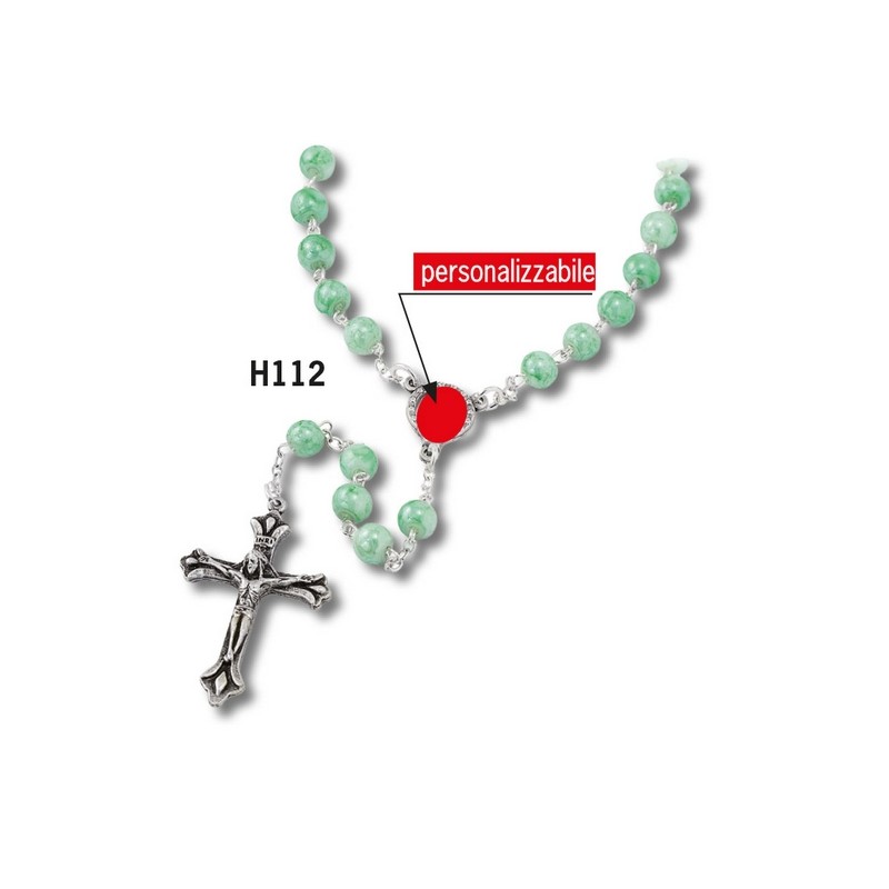 180 Rosario grani in vetro mm. 6 legatura metallo personalizzati