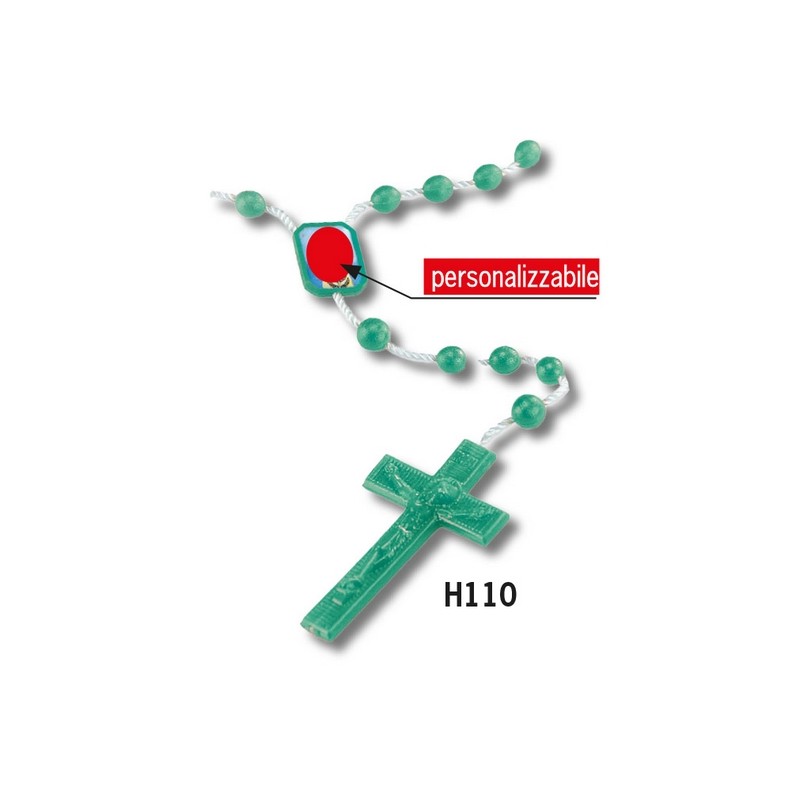 528 Rosario grani in plastica mm. 5 legatura corda personalizzati