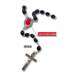 72 Rosari in legno grano ovale crociera personalizzata