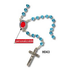 72 Rosari in vetro grano tondo crociera personalizzata