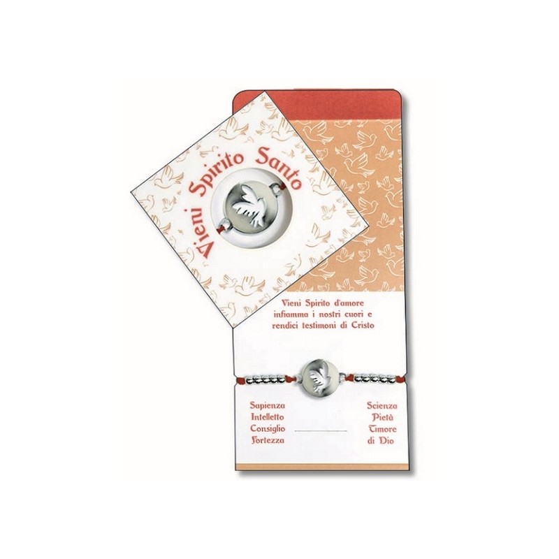 Confezione con bracciale in corda e metallo per Cresima