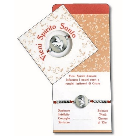 Confezione con bracciale in corda e metallo per Cresima