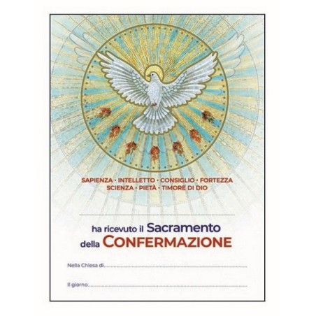 Pergamena Confermazione con oro