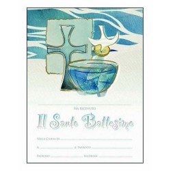 Pergamena ricordo Battesimo con oro