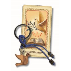 Portachiavi in ulivo con card plastificata