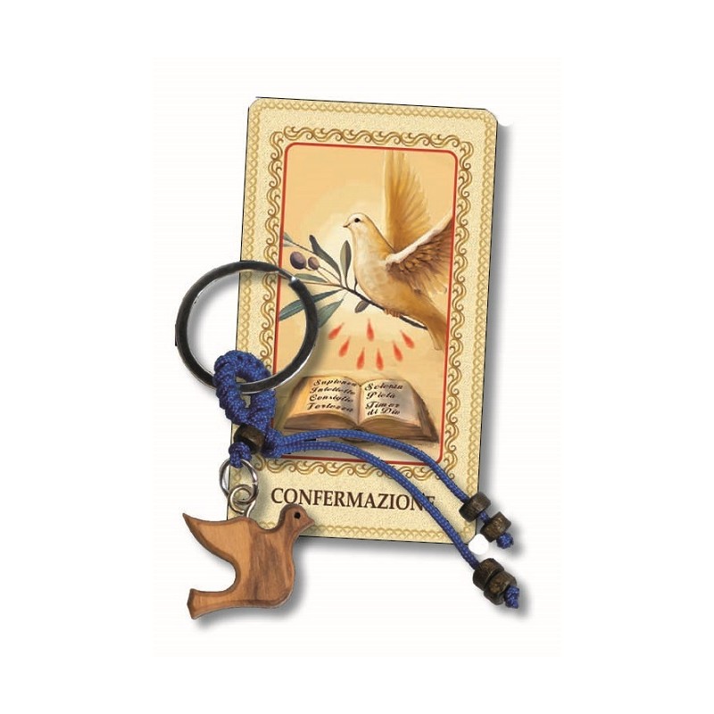 Portachiavi in ulivo con card plastificata