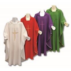 Set 4 casula ricamo croce a righe