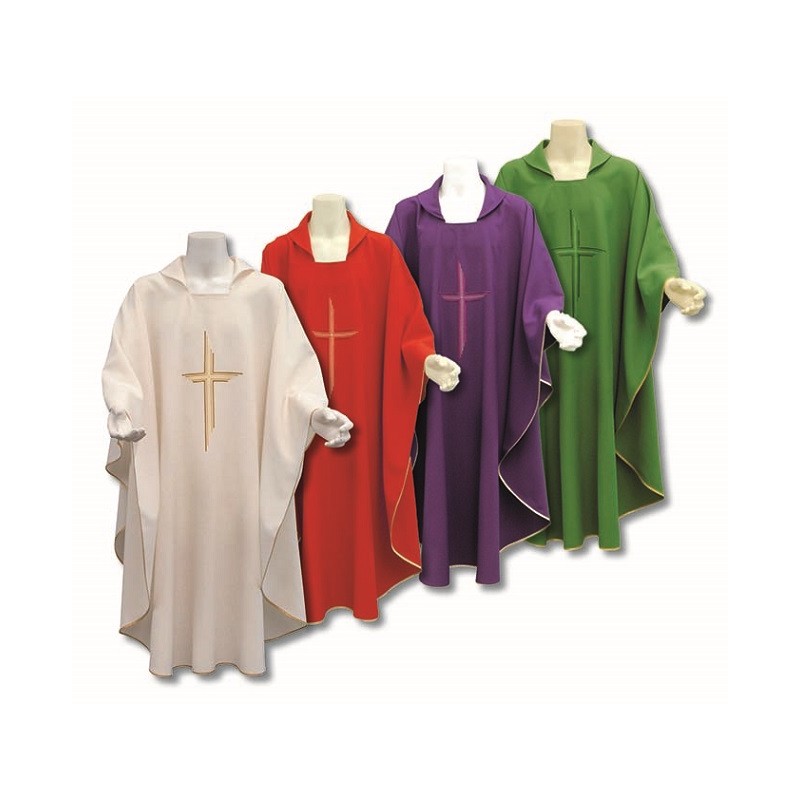 Set 4 casula ricamo croce a righe