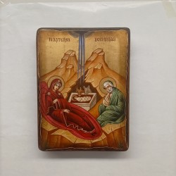 Icona rumena "Natività" su legno cm.18x24