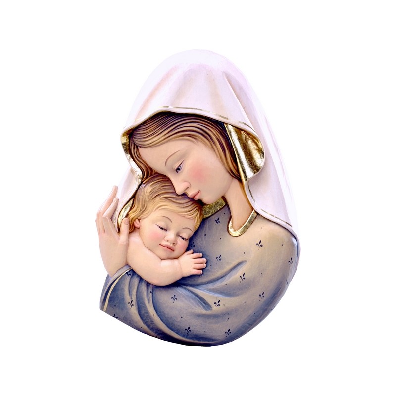 Rilievo Madonna con Bimbo cm. 15 in legno