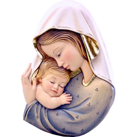 Rilievo Madonna con Bimbo cm. 15 in legno