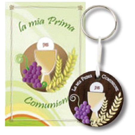 Portachiavi in legno Prima Comunione
