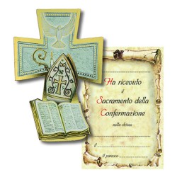 Croce legno con cartoncino ricordo Confermazione