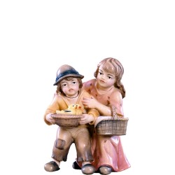Coppia di bambini Presepio Tirolese cm. 9
