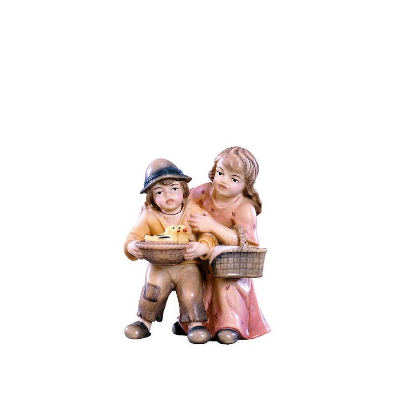 Coppia di bambini Presepio Tirolese cm. 9