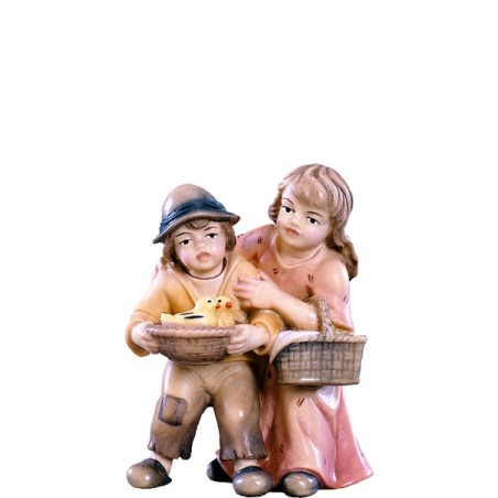 Coppia di bambini Presepio Tirolese cm. 9