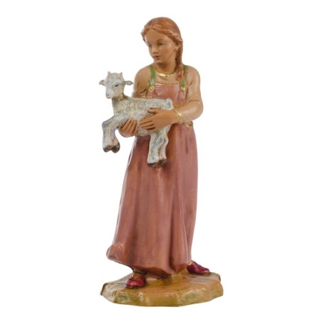 Ragazzina con capretta cm 19
