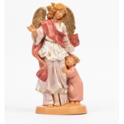 Angelo Custode con bambina in resina cm. 30