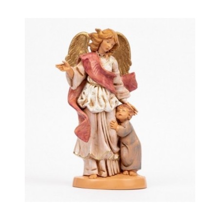 Angelo Custode con bambino in resina cm. 30