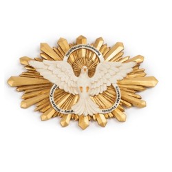 Colomba Spirito Santo con i 7 doni in resina cm. 24