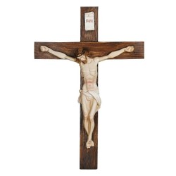 Crocefisso cm. 30 corpo e croce in resina dipinti