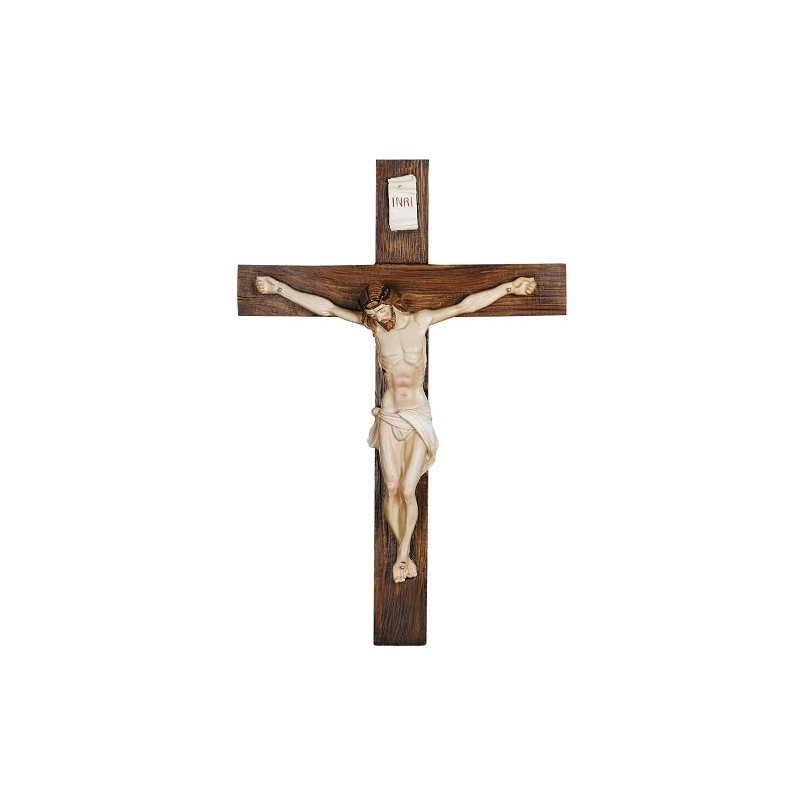 Crocefisso cm. 40 corpo e croce in resina dipinti