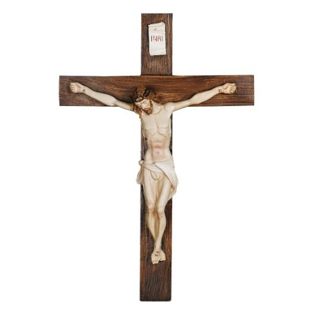 Crocefisso cm. 40 corpo e croce in resina dipinti