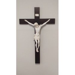 Crocefisso cm. 70 corpo color avorio e croce in resina dipinti