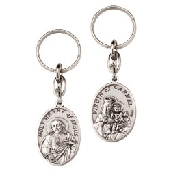 Portachiavi scapolare metallo Madonna del Carmelo