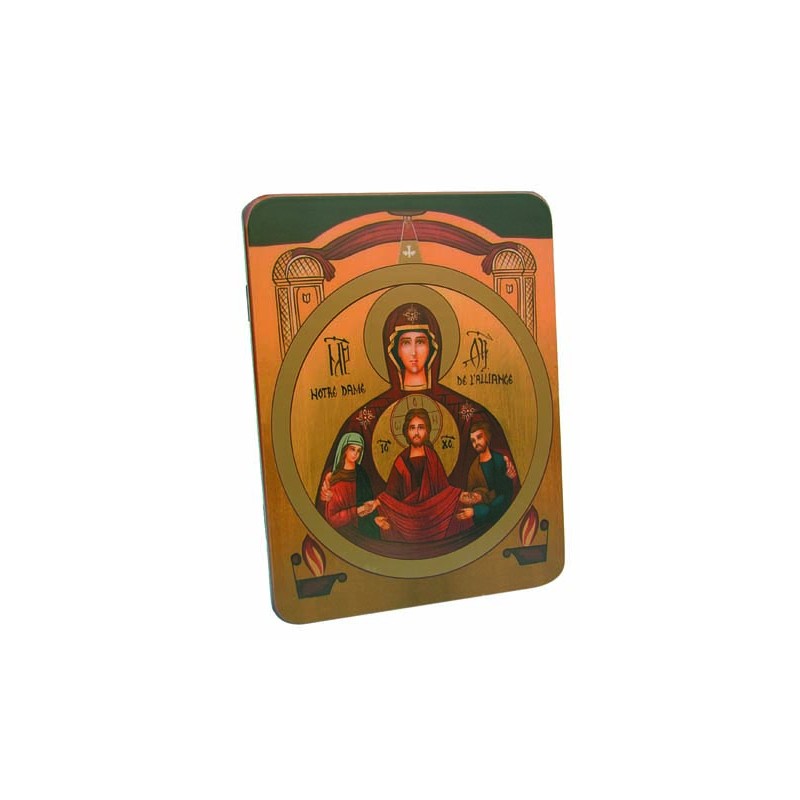 Icona Vergine dell'Alleanza in legno cm. 25x20