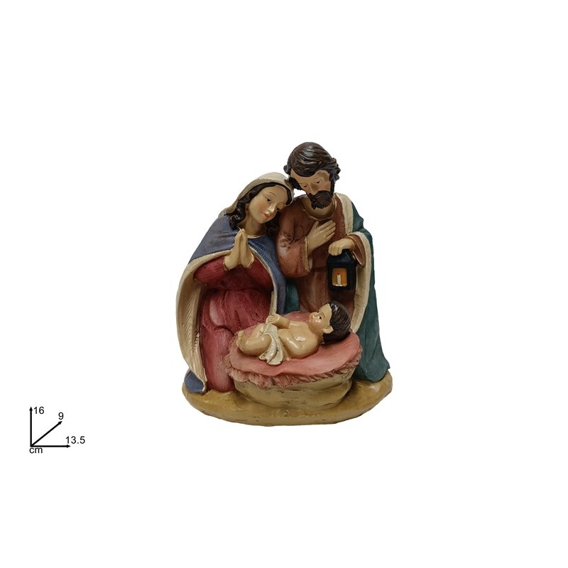 Natività in resina dipinta cm. 16