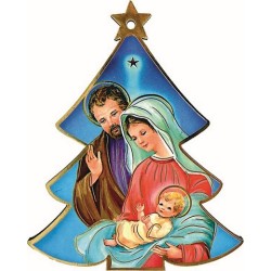 Alberello in legno con Natività da appendere