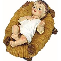 cm. 8 Bambino in culla in resina