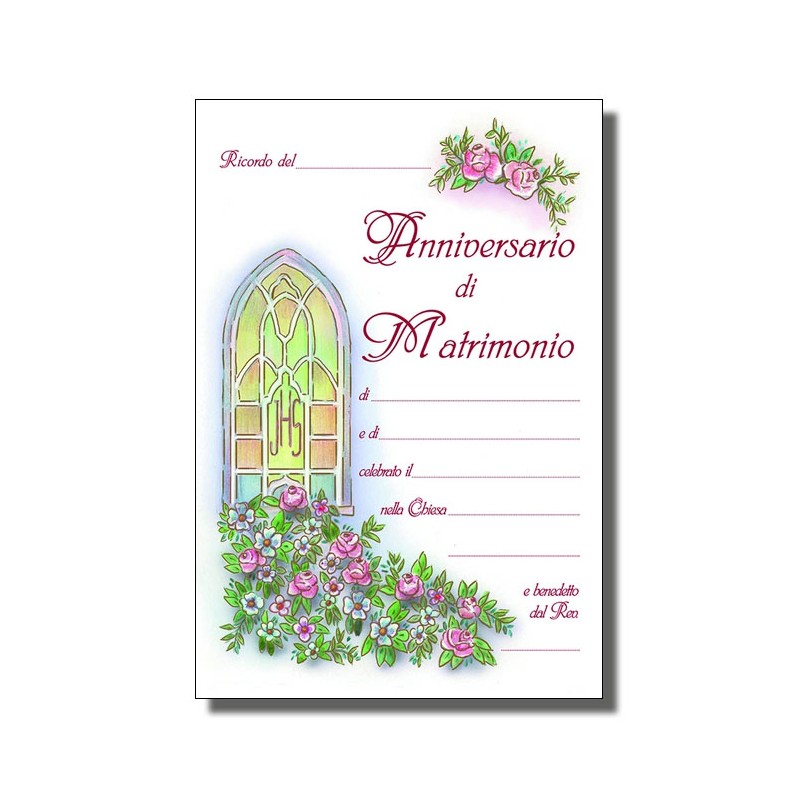 Pergamena anniversario matrimonio