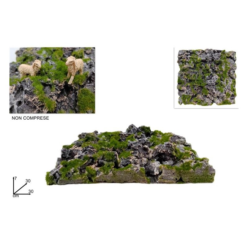 Mattonella roccia con muschio 30x30