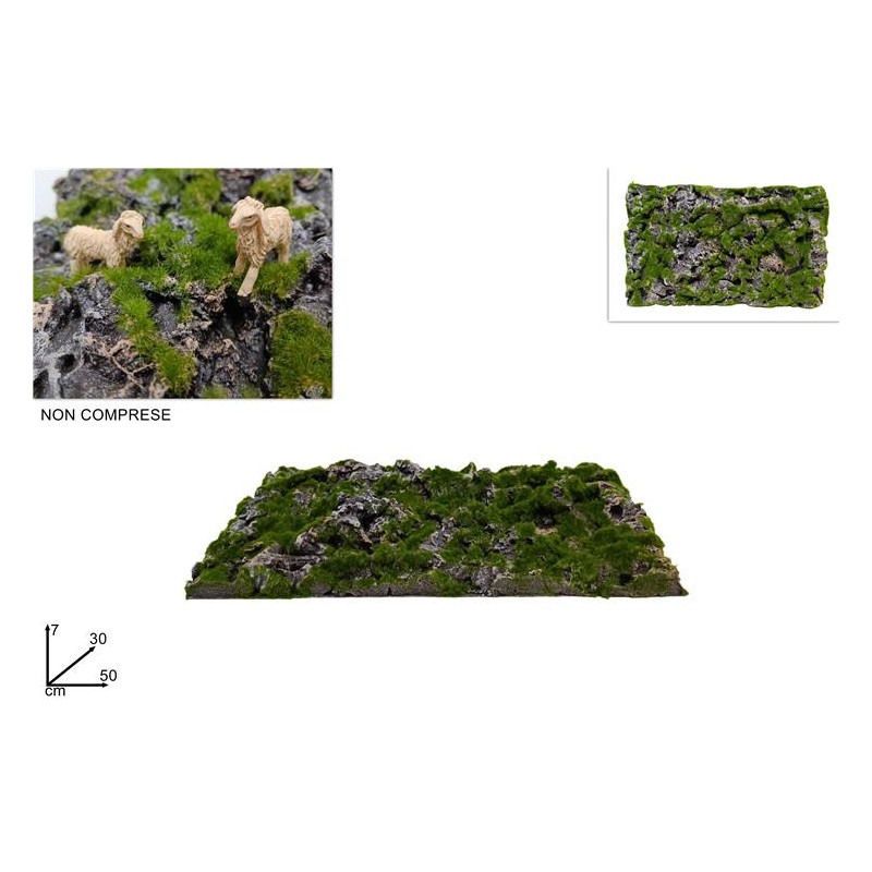 Mattonella roccia con muschio 50x30