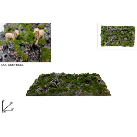 Mattonella roccia con muschio 50x30