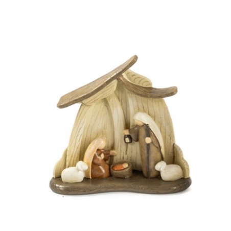 Natività con capanna stilizzata cm. 16,5