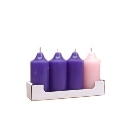 Set 4 candele per l'Avvento Ø cm. 5 altezza cm. 12
