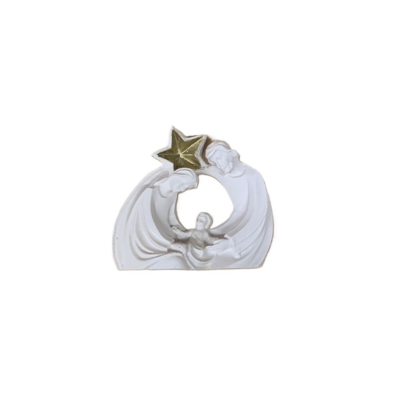 Natività con stella oro in polvere di marmo cm. 7